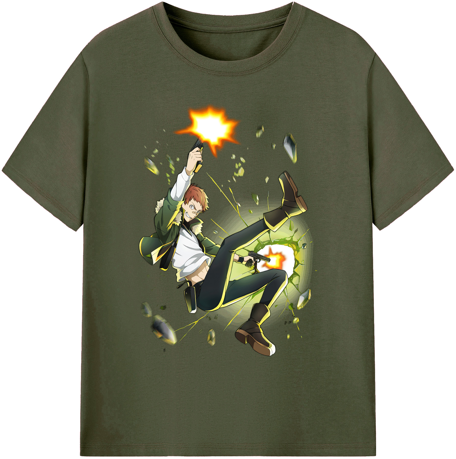 （画像用） 文豪ストレイドッグス Bungo Stray Dogs 綿100％ メンズ半袖Tシャツ｜肌触りやわらか＆通気性